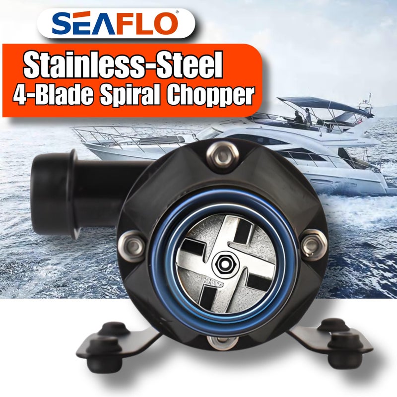 SEAFLO 01 Series Macerator Pump - 12V, 12 GPM (45 LPM) Open Flow, Self-Priming, Anti-Clog, Run-Dry, Heavy-Duty for RV, Boats, Yachts, Camper, & Marine, CE & Rohs Certified, 4-Year Warranty - Image 3